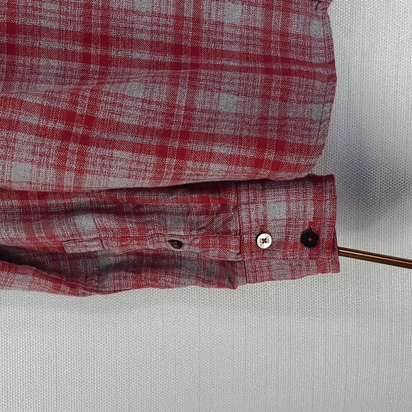Vans Top Long Sleeve Button-Down Flannel Plaid Collar Red Gray Size Medium - Picture 4 of 9